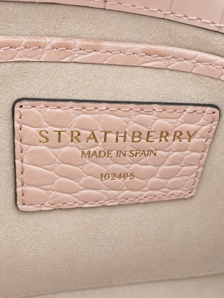 Euc Strathberry Nano Tote Peony Pink Croc Embossed — image 6 of 6